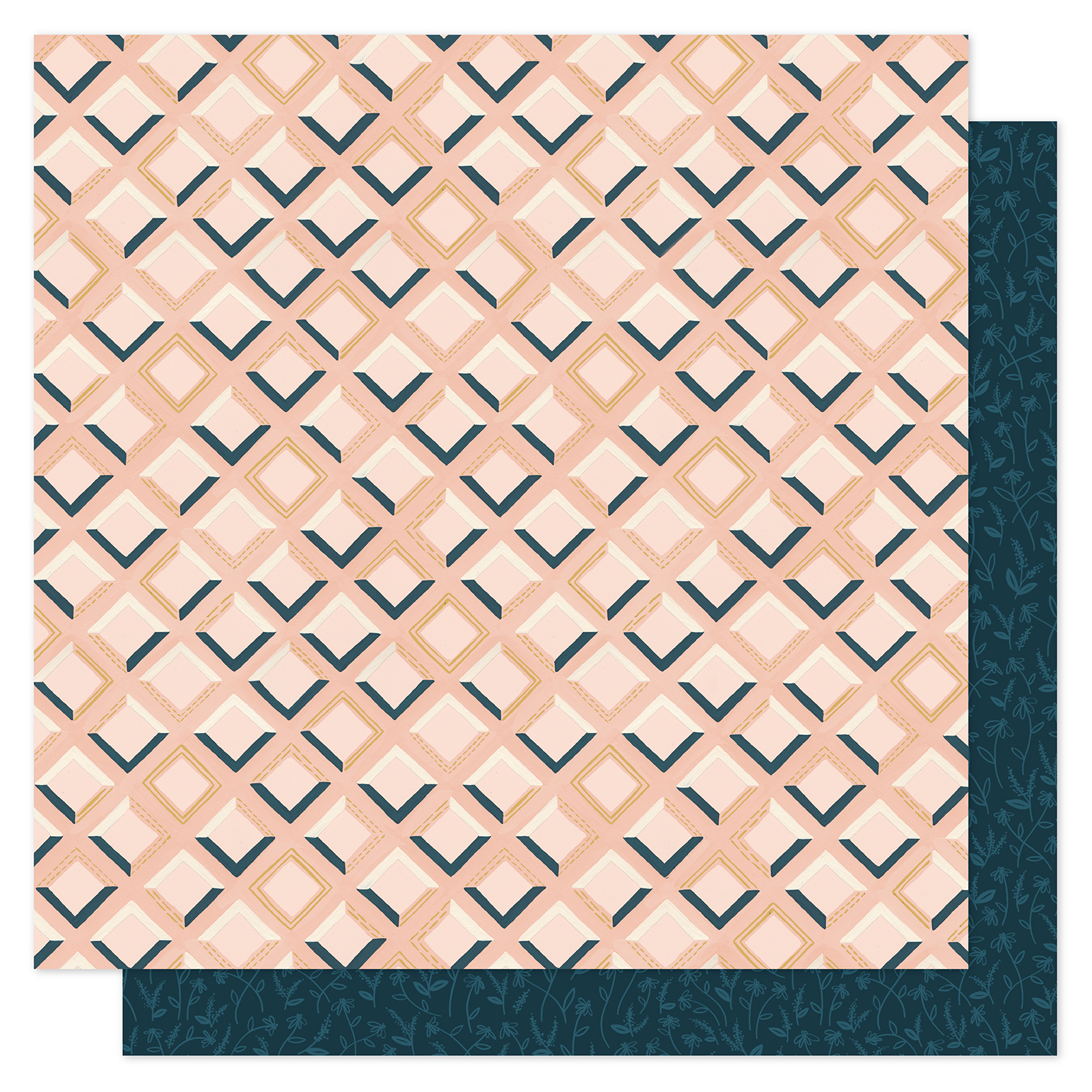 12x12 papers | 1Canoe2 - Goldenrod 12x12 Patterned Paper - Pink Tile ...